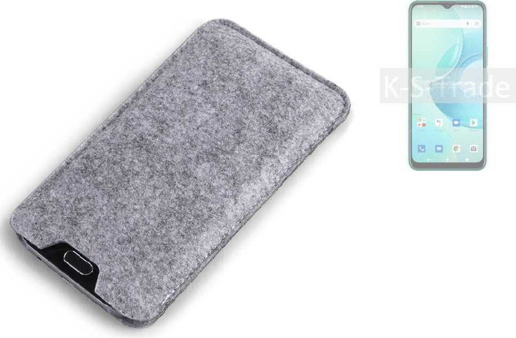 K-S-Trade Filz Handyhülle kompatibel mit Wiko T10 Schutzhülle Filztasche Filz Tasche Case Sleeve Handy Hülle Filzhülle grau