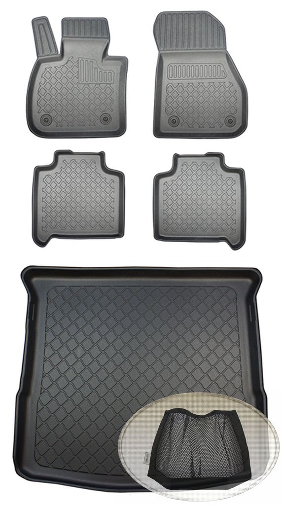 SET Kofferraumwanne Gummifußmatten für BMW 2er Gran Tourer Luxury Line F46 Van Kombi 5-türer 2015- 5Sitze 5Sitze / 7Sitze (3. Reihe unten)