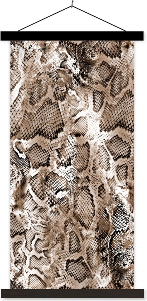 MuchoWow Textilposter Tiermuster - Schlange - Haut 90x180 cm mit schwarzem Rahmen - Dekoration Wohnzimmer