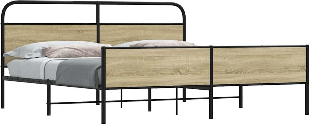 "2026 Promotion" Metallbett ohne Matratze - Sonoma-Eiche 183x213 cm - Polsterbett CC17625
