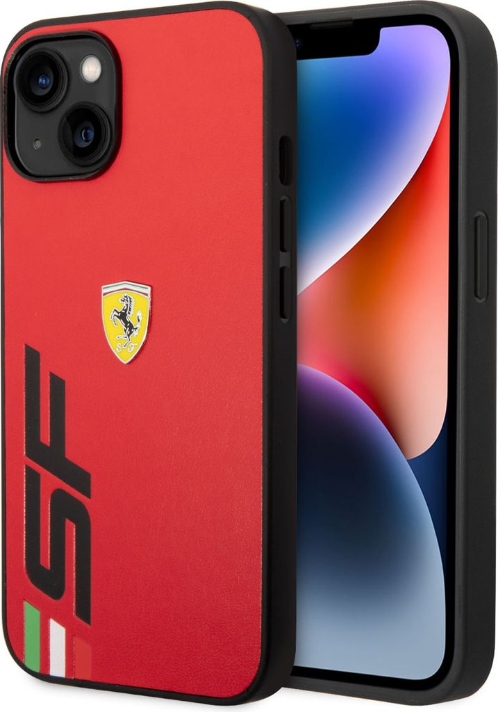 Ferrari iPhone 14 & 15 Plus Hardcase Backcover - Big SF Logo - Red