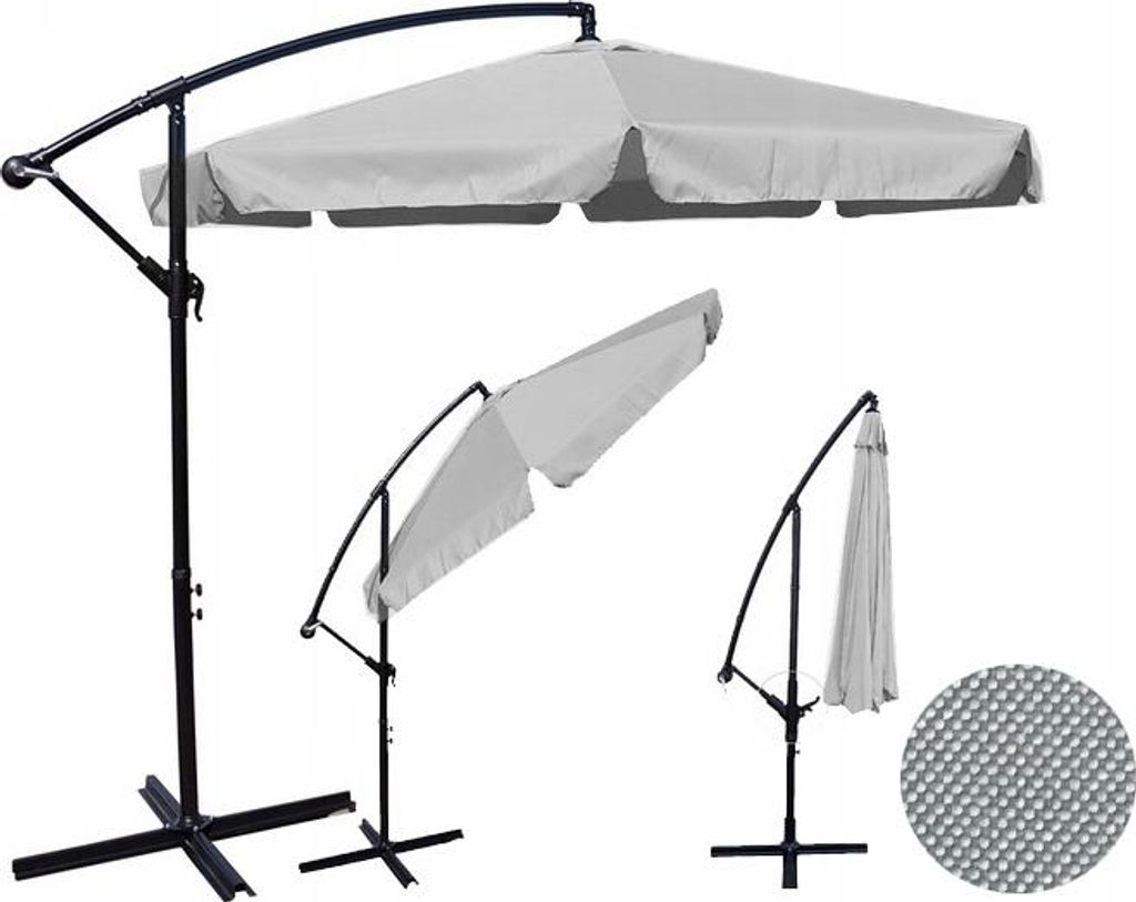 Ekspand | Sonnenschirm groß - 350 cm - 8 Segmente - stabil, faltbar, ideal für Balkon