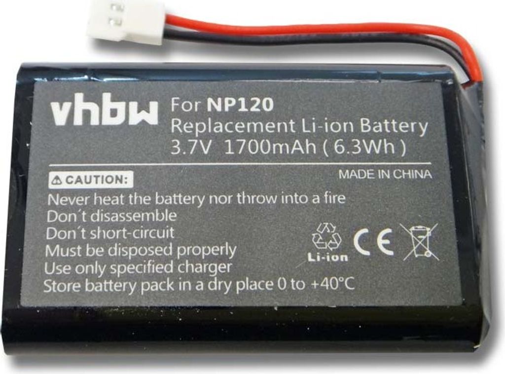 vhbw Akku Ersatz für Seecode NP120 für Freisprecheinrichtung Konferenztelefon (1700 mAh, 3,7 V, Li-Ion)