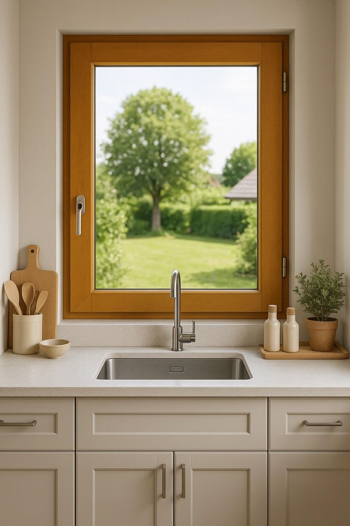 Finestra in legno a 1 anta H60 cm x L40 cm, lato tavola, Immagine del prodotto 