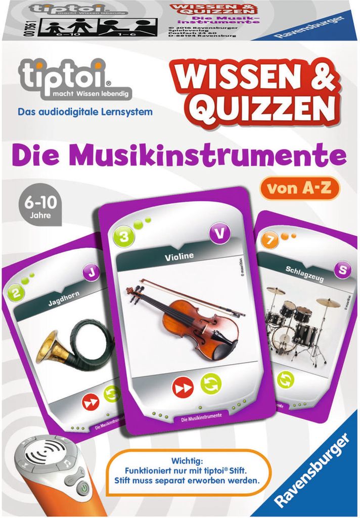 Ravensburger tiptoi 3in1 Wissen & Quizzen Die Musik Instrumente 00756