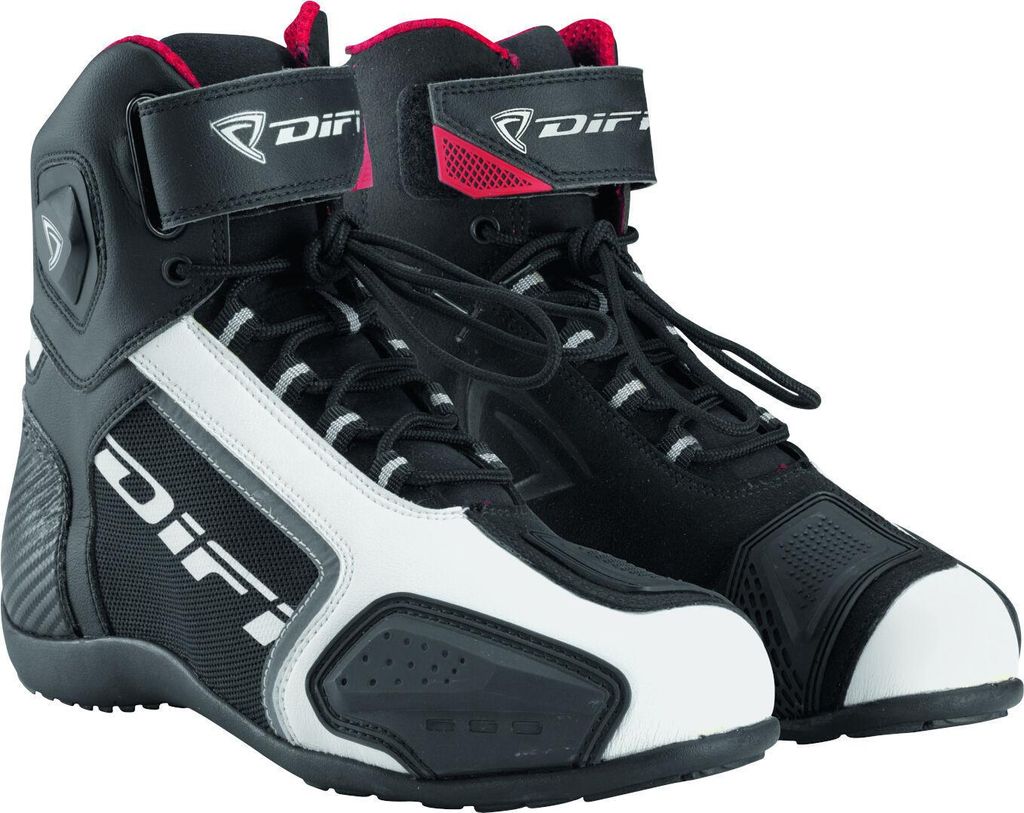 DIFI Elroy Motorrad Schuhe, schwarz/weiß, 44
