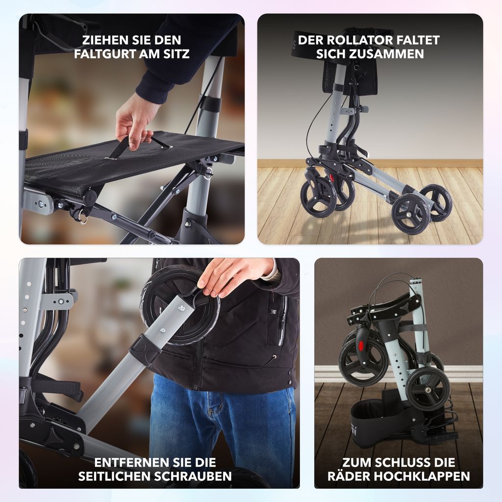 Lekki rollator AREBOS, 6-pozycyjna regulacja wysokości, Zdjęcie produktu 3