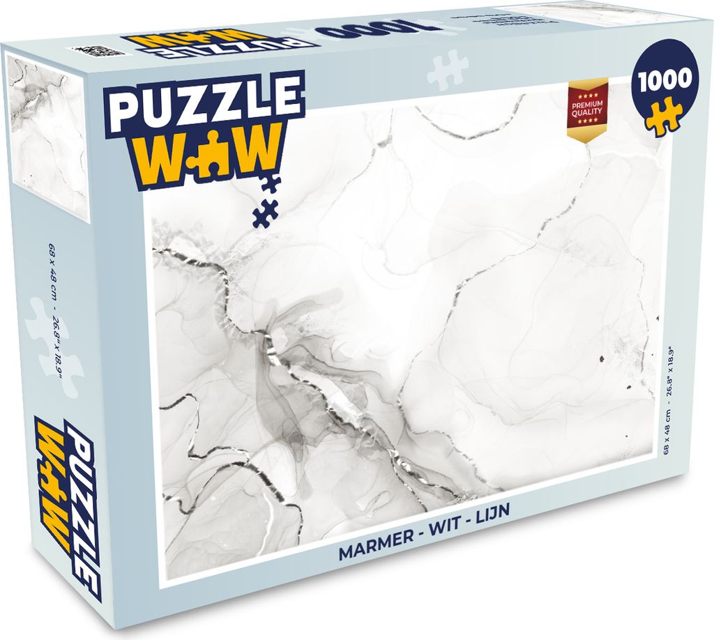 MuchoWow Puzzle 1000 Teile Marmor - Weiß - Linie - Erwachsene - Rätsel
