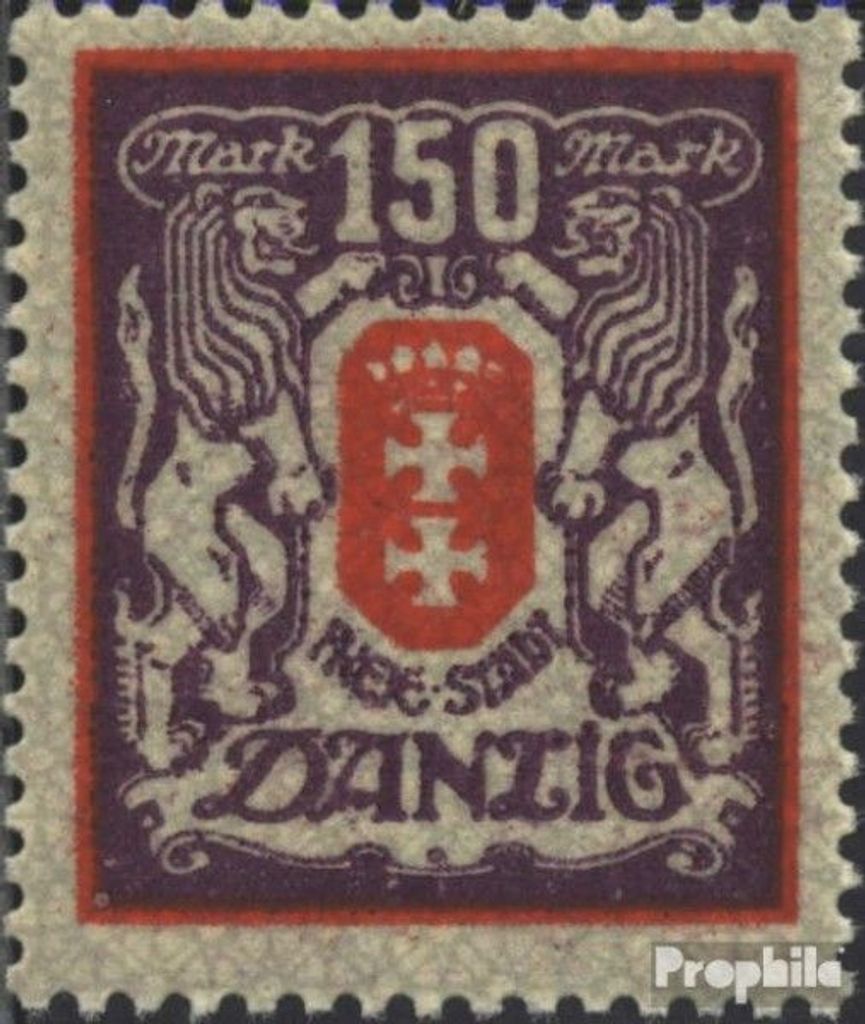 Briefmarken Danzig 1923 Mi 129Y postfrisch Wappen