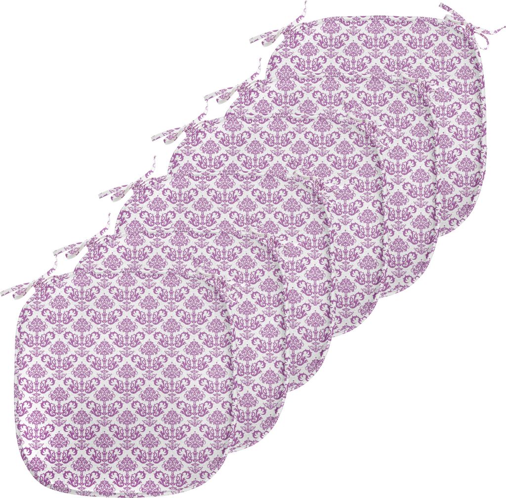 ABAKUHAUS viktorianisch Polster für Esszimmerstühle, Floral Lavendel Bloom, Dekoratives wasserfestes Kissen mit Riemen für Küchensitze, 40 cm x...