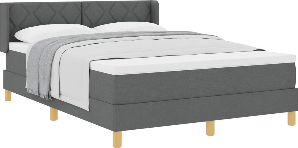 Boxspringbett mit Matratze Dunkelgrau 200 x 160 cm Stoff