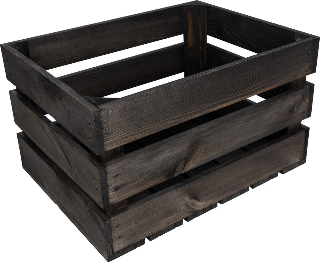 Creative Deco Caisse en Bois Noir 40 x 30 x 23 cm - Caisse Image du produit 