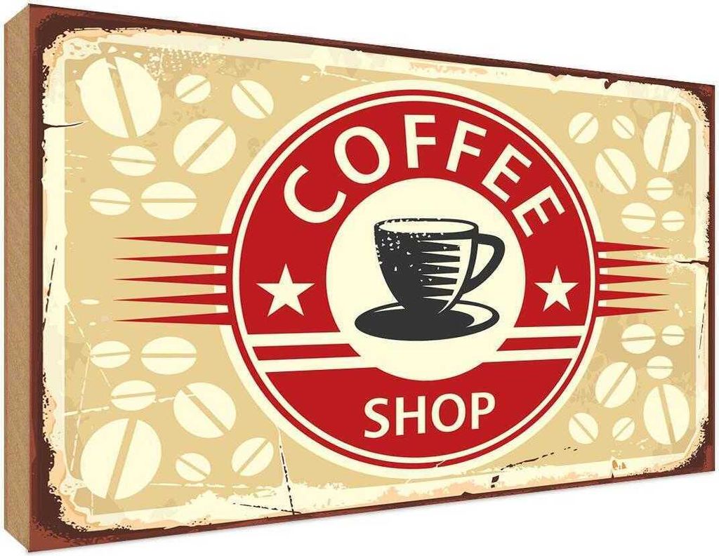 vianmo Holzschild 30x40 cm Kaffee Coffee Shop Essen Trinken