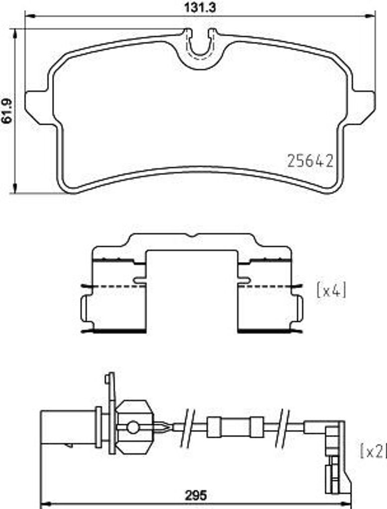 HELLA 8DB 355 025-291 - OE 4H0698451P Bremsbeläge für A6 (4G), A7 (4G), A8 (4H)