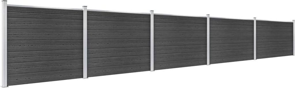 vidaXL Zaunelement Set WPC 872x146 cm Grau Produktbild 