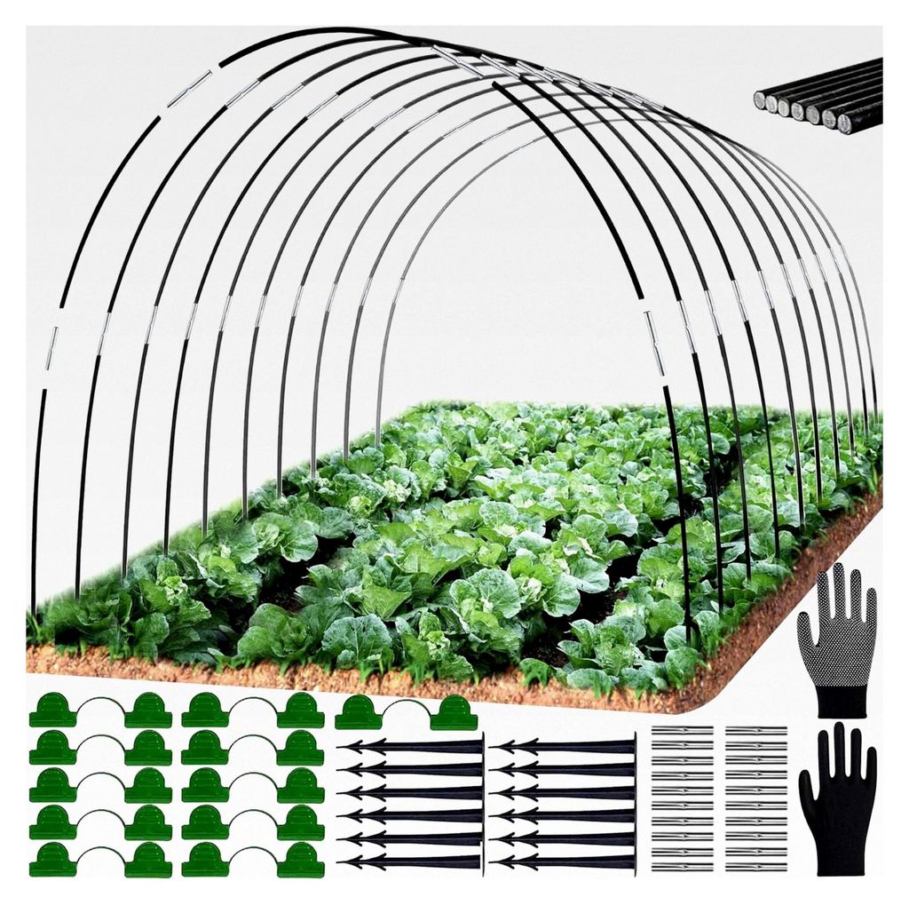Folientunnel für Hochbeete, Pflanztunnel Bögen, 50 Stück Tunnelbögen für Hochbeete, Gewächshausreifen für Hochbeete