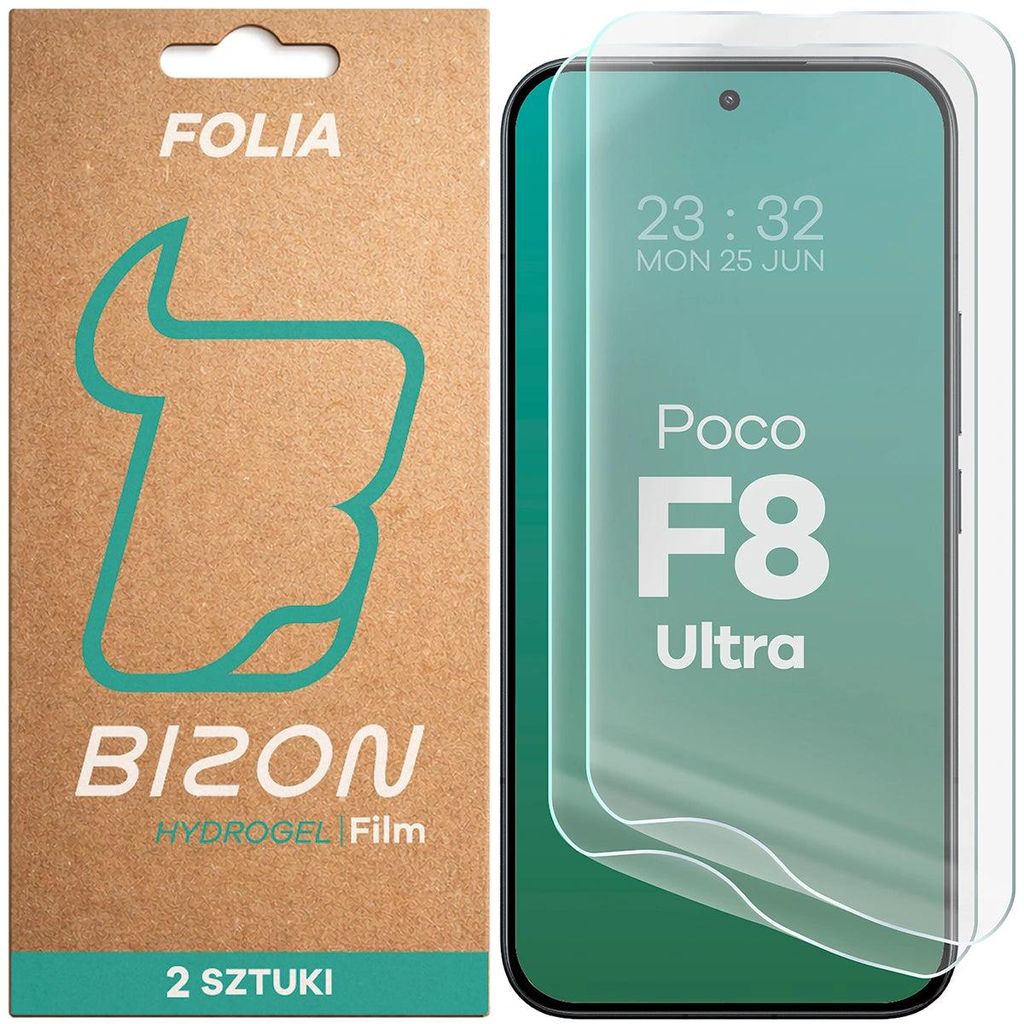 Hydrogel Folie für den Bildschirm für Xiaomi POCO F8 Ultra, Bizon Film Hydrogel Front Duo, 2 Stück