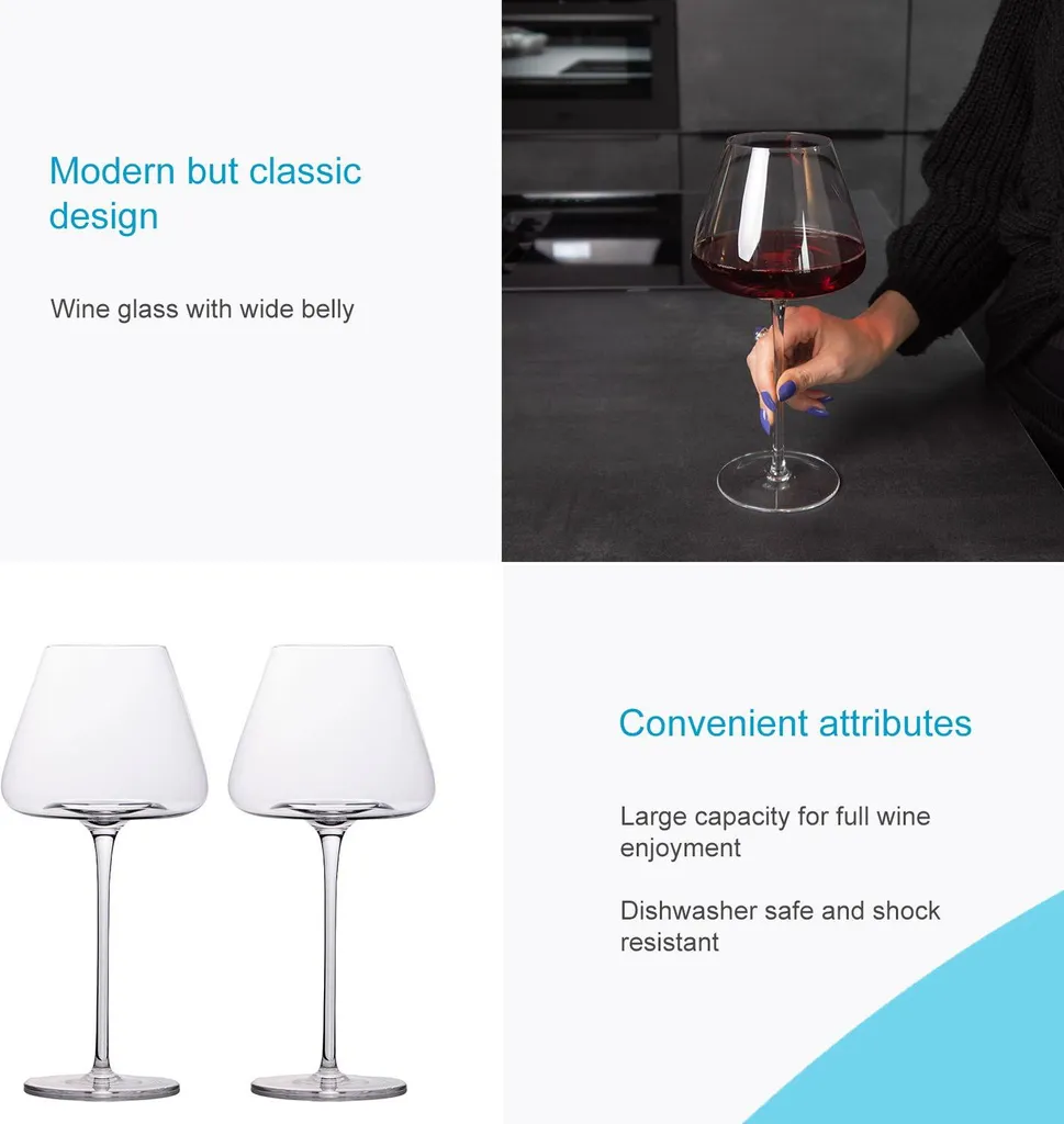 Set 4 Calici Da Vino Martellati Grigio Iridescenete Con Bordo Dorato (Altezza 23 Cm) - Vetro Di Lusso