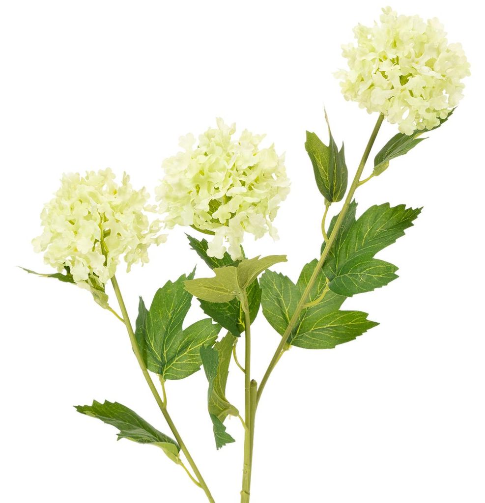 Schneeball Kunstblume Grün 65cm 2er Set Deko Viburnum, 2 Stück