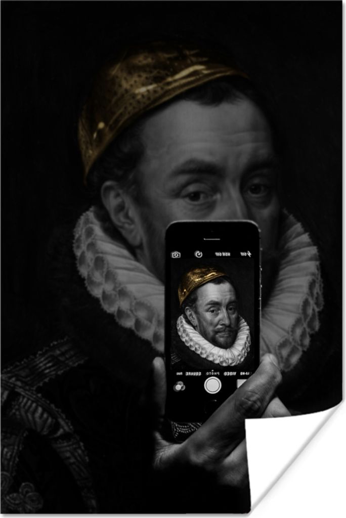 MuchoWow Poster Wilhelm von Oranien - Adriaen Thomasz - Smartphone 80x120 cm - Papierdruck