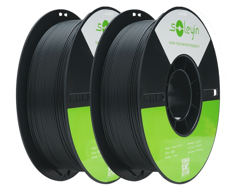 Creality Soleyin Ultra PLA Filament, 1.75mm, 2KG für 3D Drucker, 2 x 1kg- Schwarz - 3301010500
