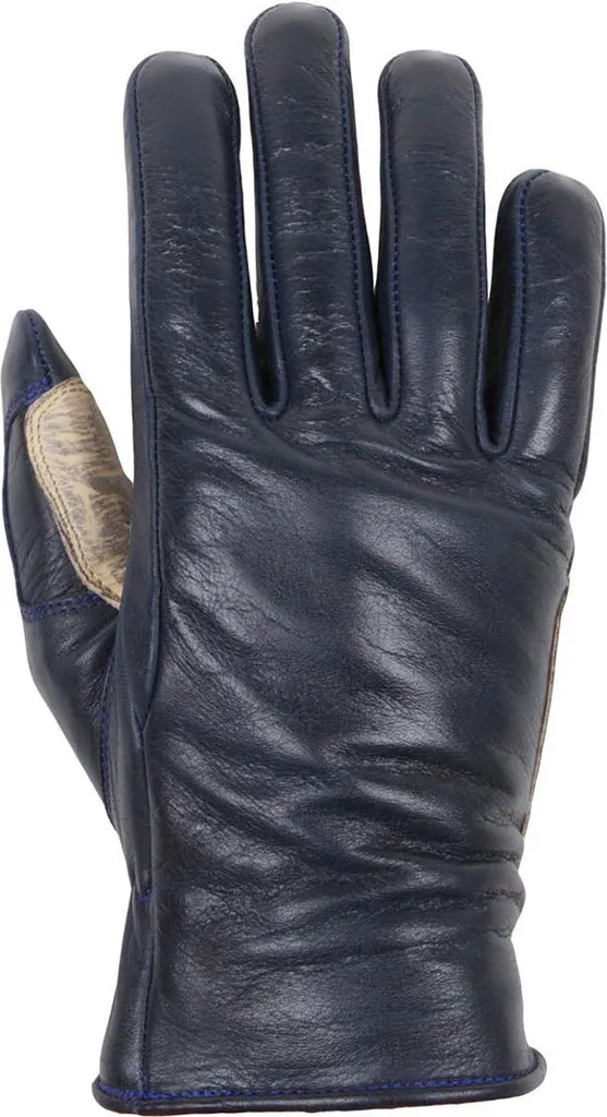Gants Helstons Stella Bleu Femme en Cuir Souple et Renforts Aramide