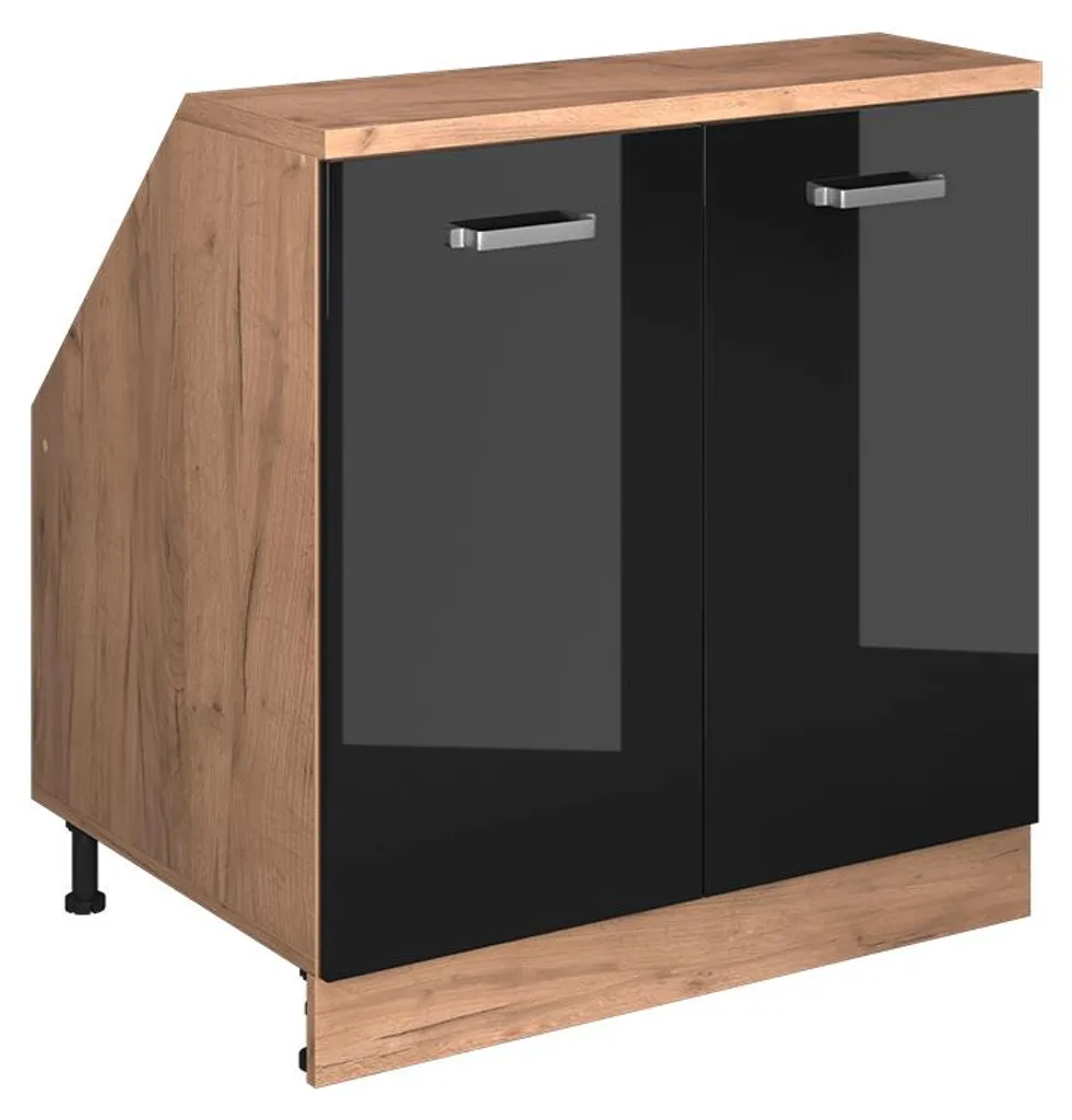 Meuble de rangement sous pente noir 2 portes Vicco R-Line 80 cm