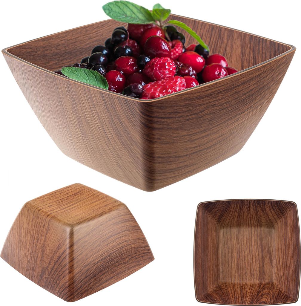 KADAX Salatschüssel, Kunststoffschale 16 cm, für Salate, Obst, Snacks, eckig