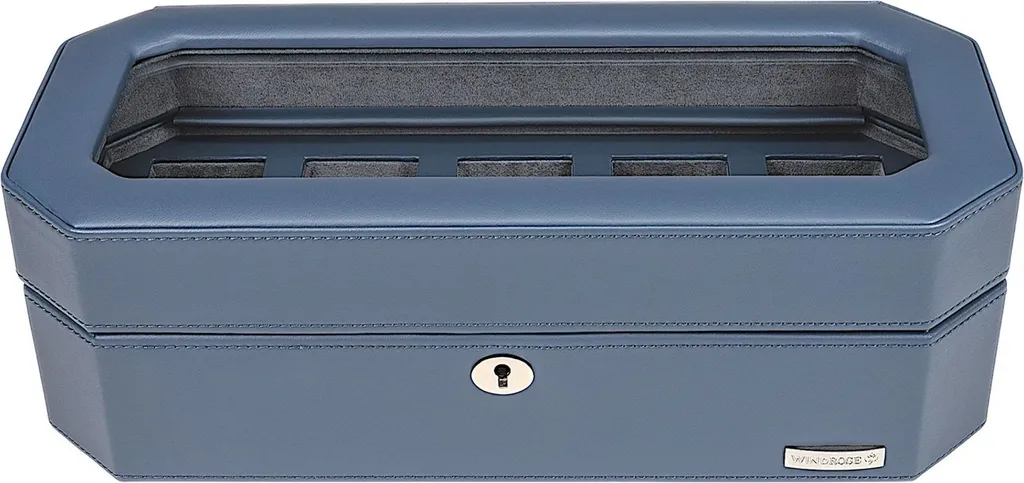 Porta Orologi WINDROSE Tempora Blue - Scatola Gioielli Blu Scuro Premium