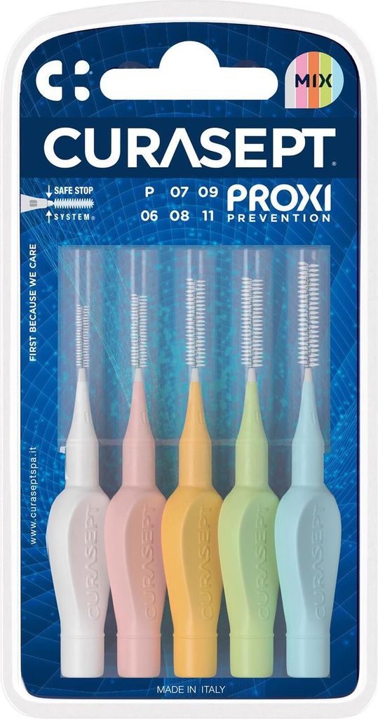 Curasept Proxi Prevention Mix Interdentalbürsten 5 Stück.