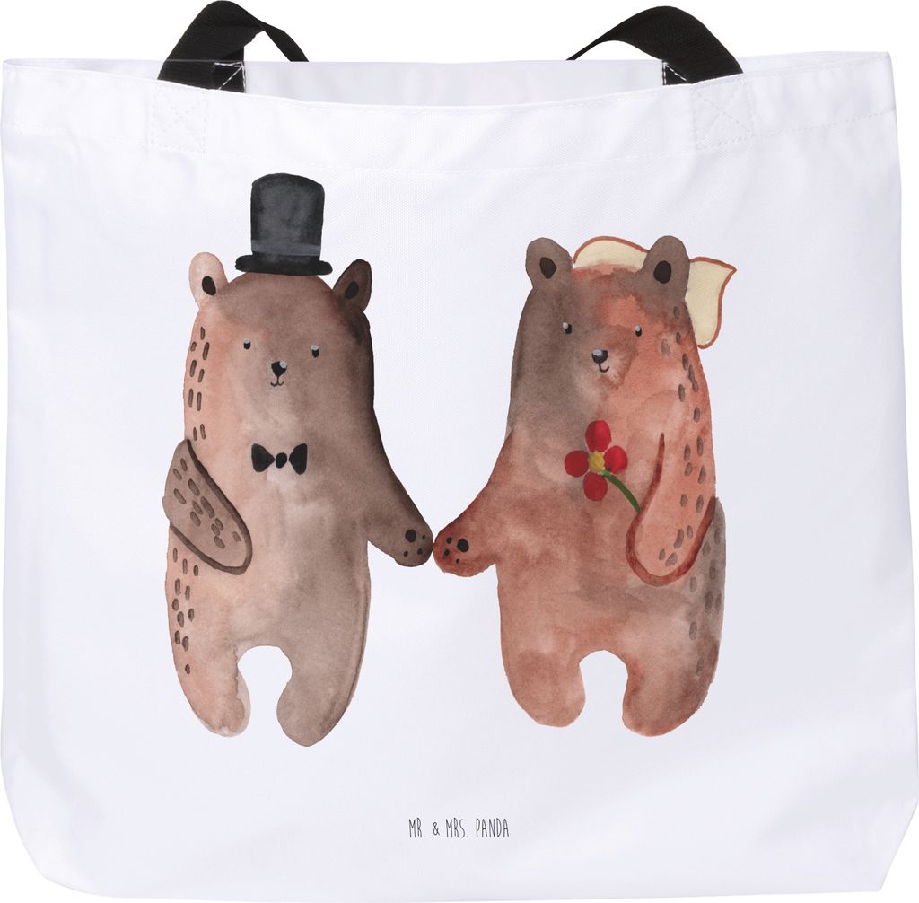 Mr. & Mrs. Panda Reisetasche Bär Heirat - Weiß - Geschenk, Teddy, Stoffbeutel, Verheiratet Heirate Hochzeit Hochzeitsgeschenk Hochzeitspaar, Tasc...