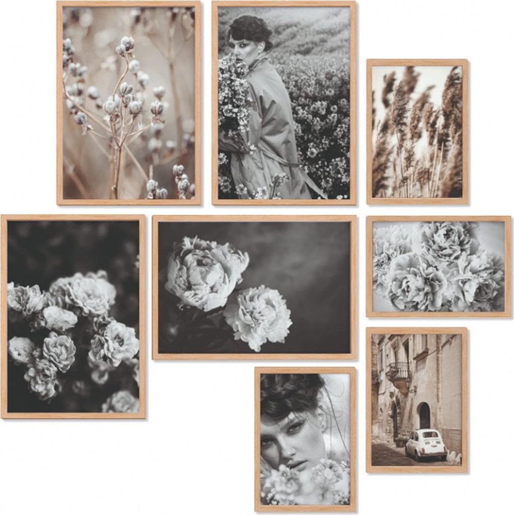 Heimlich Premium Poster Set OHNE Bilderrahmen | 4 x DIN A3 & 4 x DIN A4 | Stilvolle Poster Collagen mit modernen Bildern als Wanddeko | Wild One