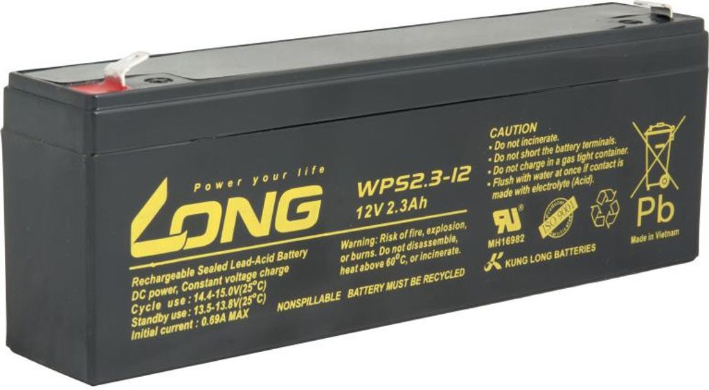 Long 12V 2,3Ah olověný akumulátor F1 (WPS2,3-12) Produktbild 