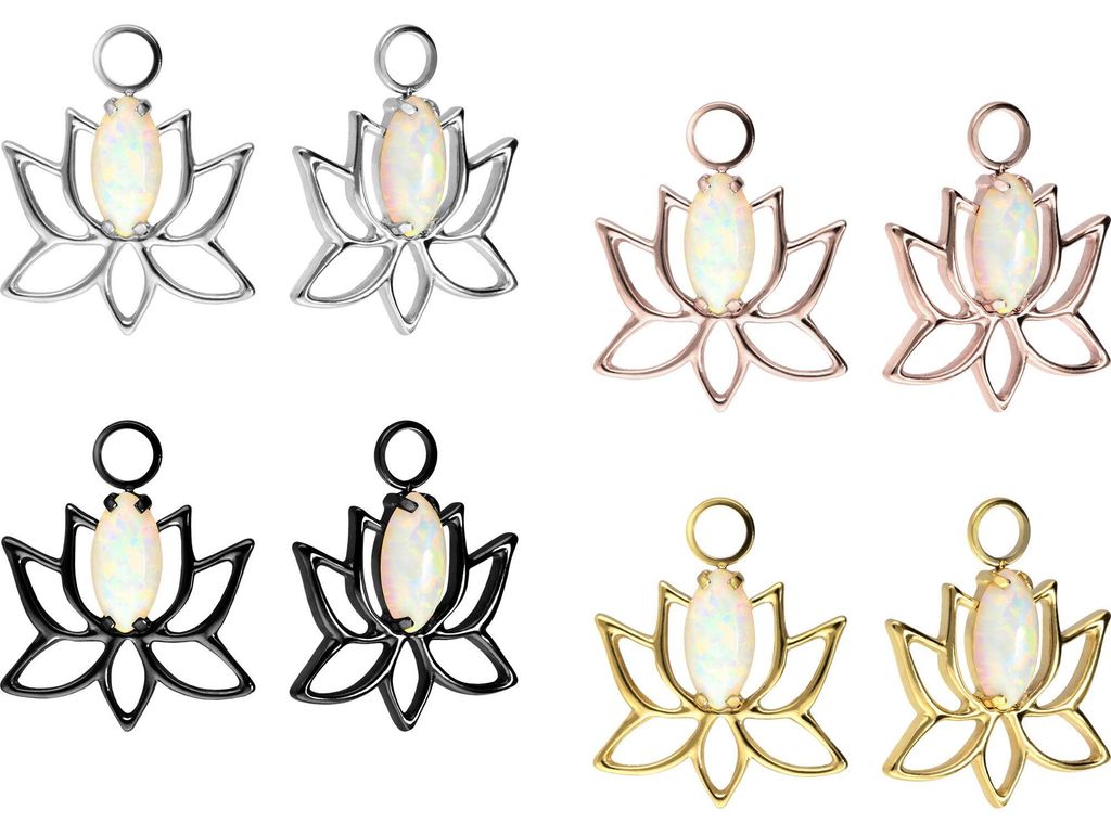 Titan Anhänger für Clicker LOTUSBLÜTE + SYNTHETISCHER OPAL