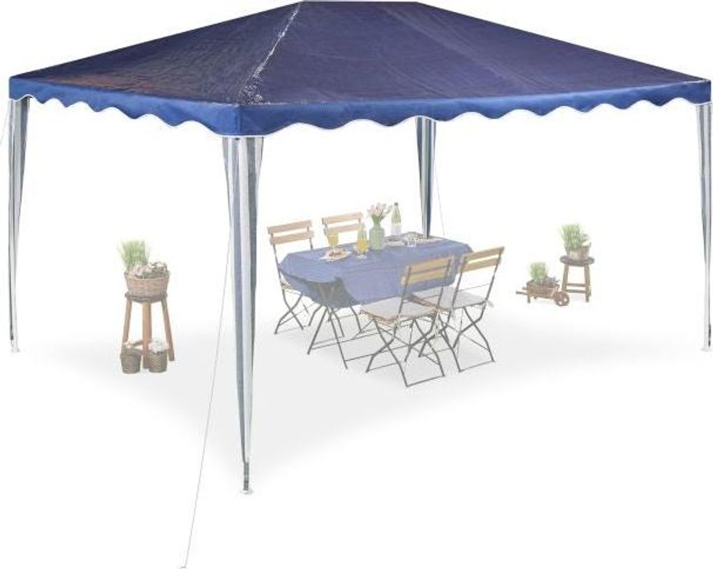 Northix Gartenpavillon 3x4 m Dunkelblau Wasserdichtes Gewebe Stahlrahmen