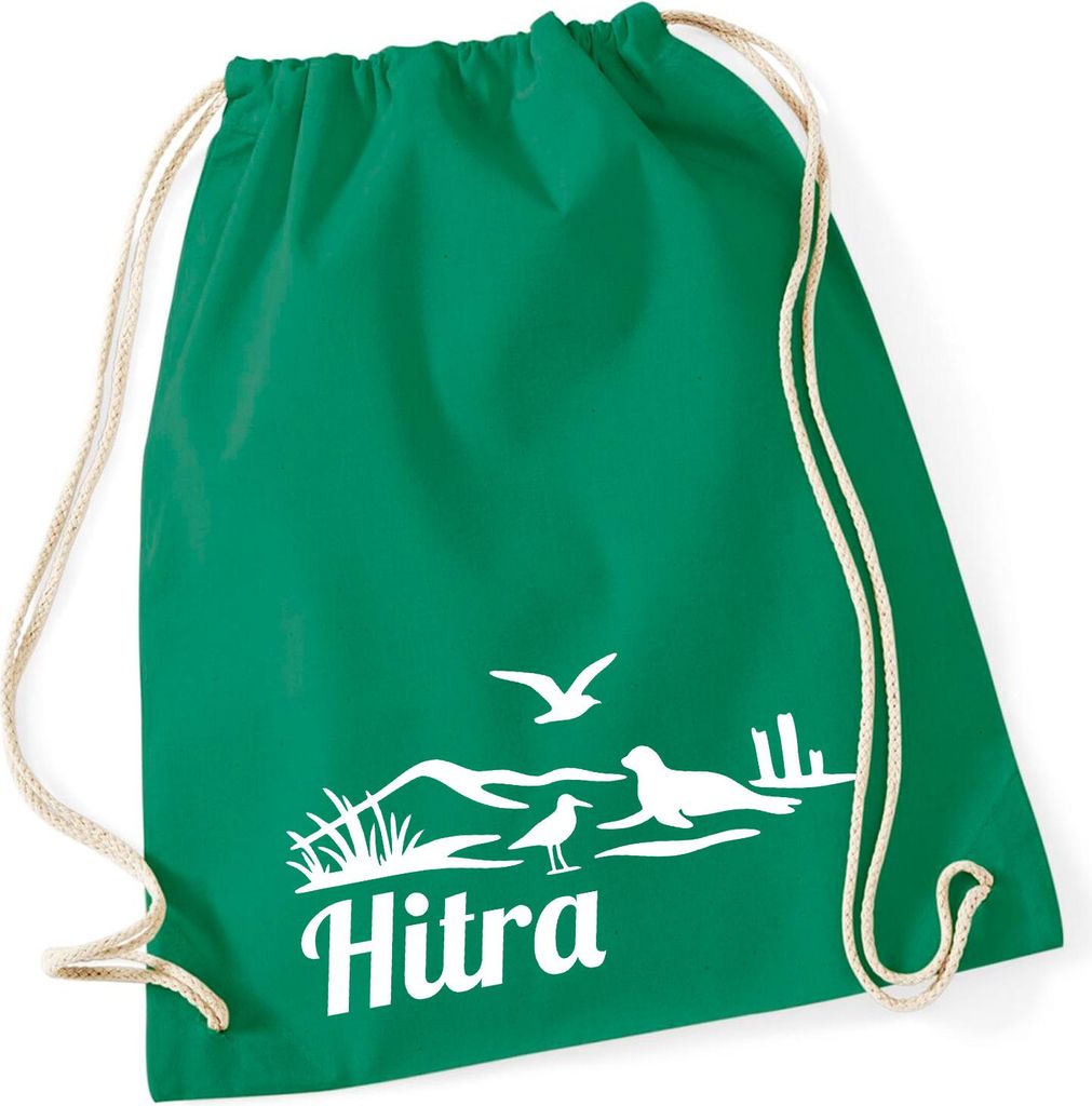 Huuraa Turnbeutel Hitra Norwegen 12 Liter Kelly Green Baumwolle Rucksack Geschenkidee
