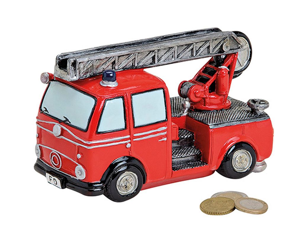Spardose Feuerwehrwagen aus Poly, B16 x T8 x H10 cm Produktbild 3
