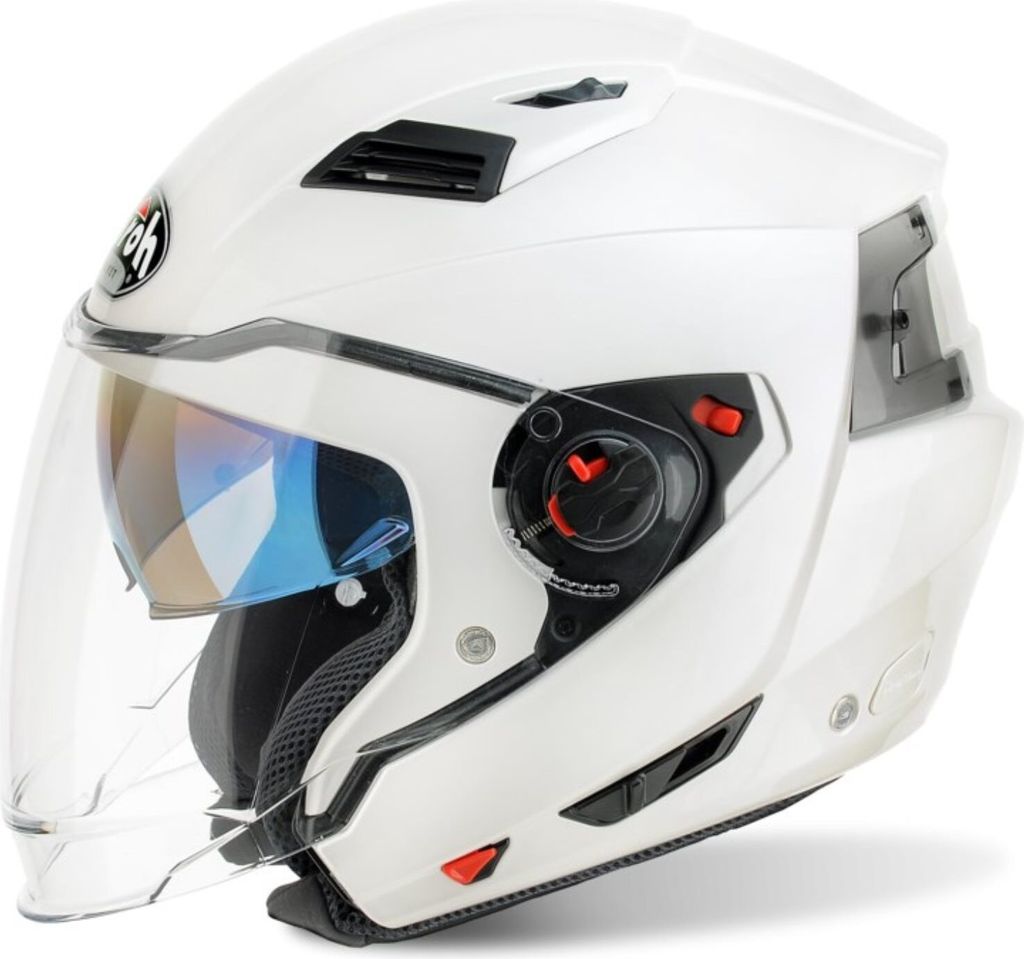 Jet helm mit Sonnenblende | AIROH EXECUTIVE | Rollerhelm mit Pinlock | ECE 22.06 | Motorradhelm mit abnehmbarem Kinnriemen | M (57-58cm)