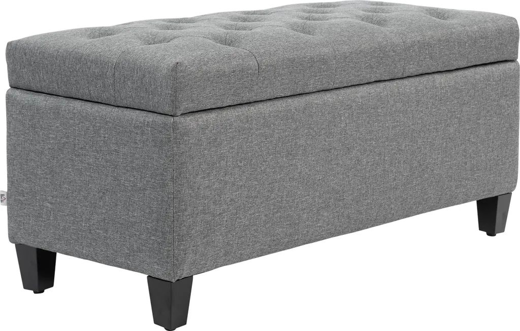 Banc Bout de Lit Rembourré avec Coffre de Rangement Intégré