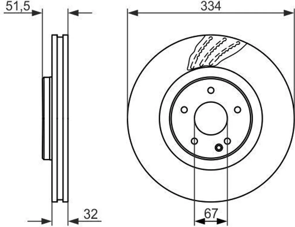 Disque de frein Bosch 0986479650 haute résistance thermique pour R129