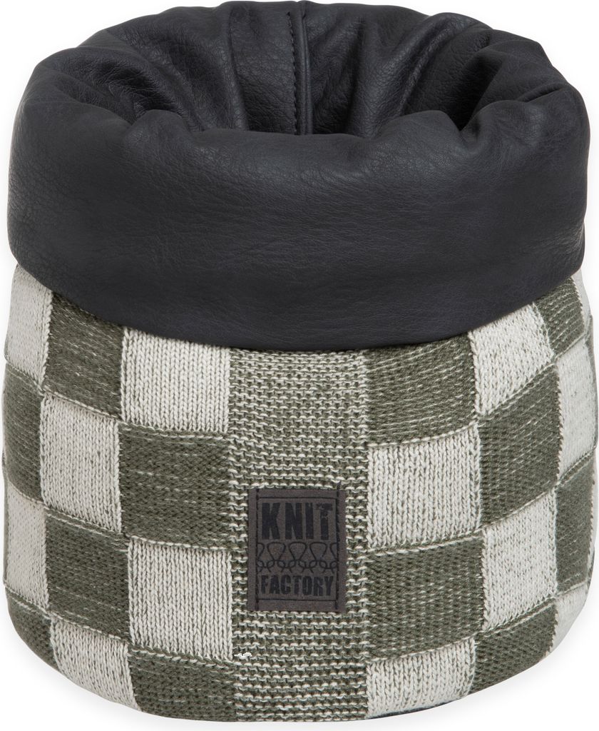 Knit Factory Korb Block - Ecru/Khaki - 25 cm