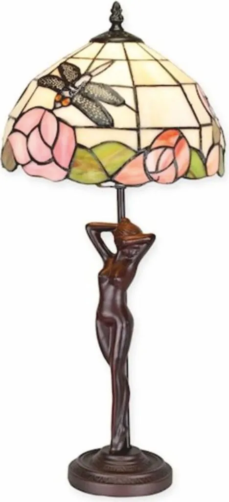 Lampe Tiffany Marron et Multicolore Art Déco Casa Padrino - Hauteur 55cm