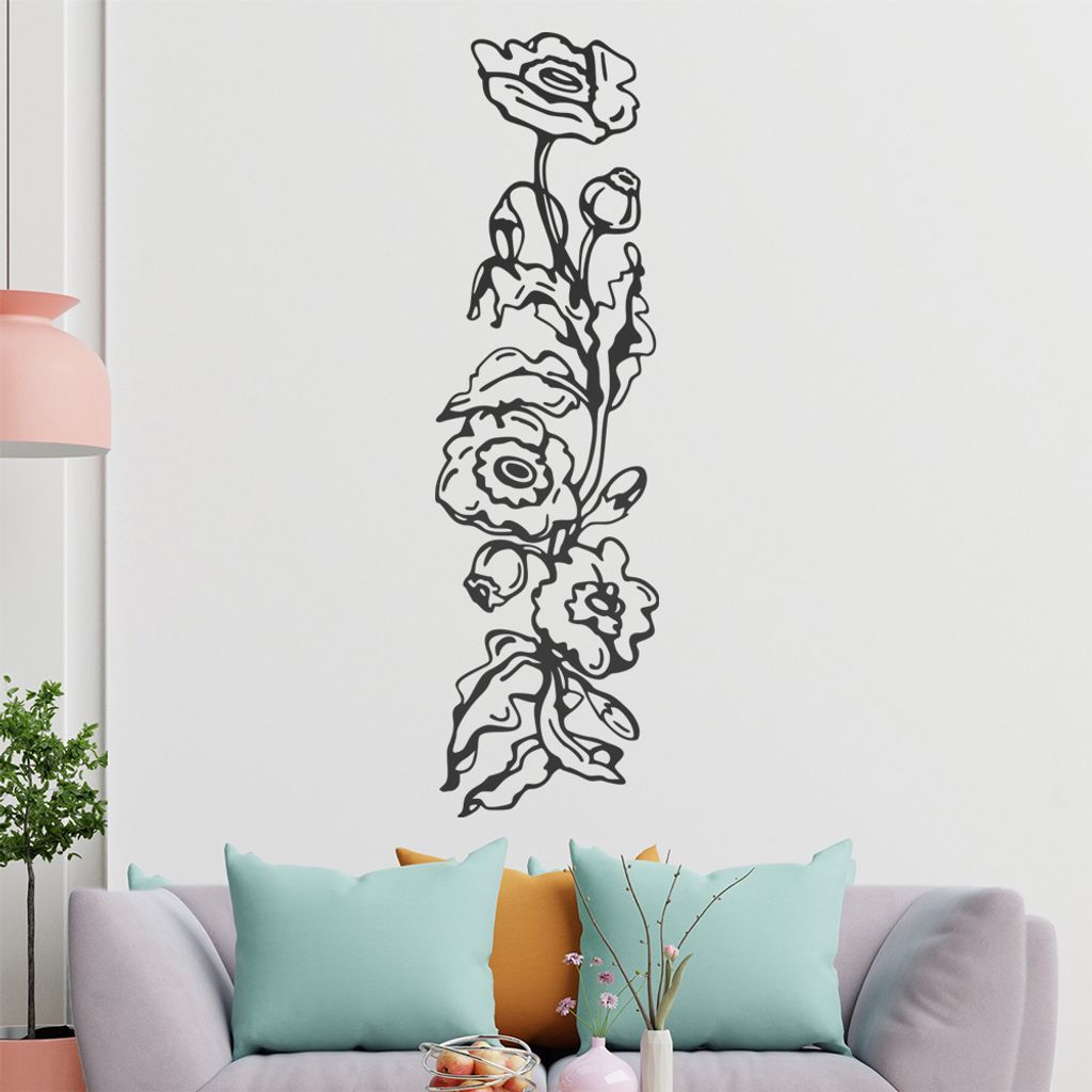 Erdbeere - Pflanzen Wandtattoo in 6 Größen - Wandaufkleber Wall Sticker - Dekoration, Küche, Wohnzimmer, Schlafzimmer, Badezimmer