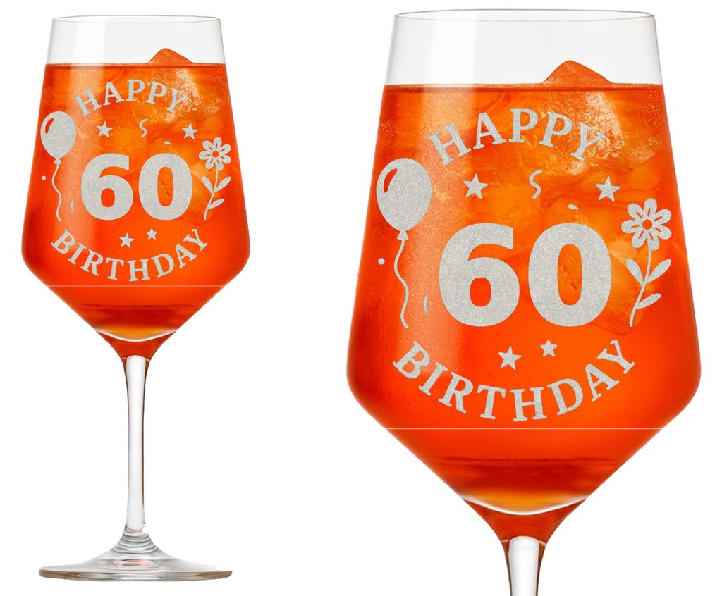 Valhalla Weinglas Gravur Happy Birthday 60 Geburtstag 350ml Produktbild 