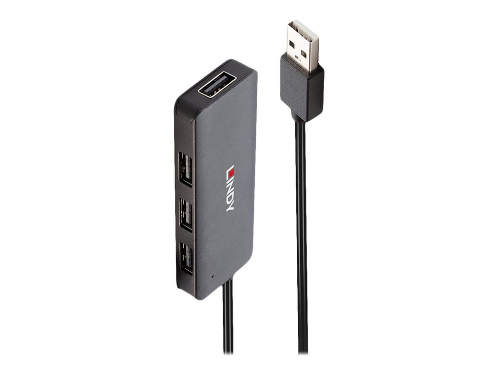 Lindy 42986 Schnittstellen-Hub USB 2.0 480 Mbit/s Schwarz