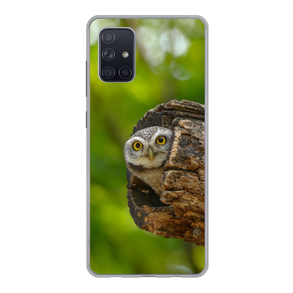 MuchoWow Handyhülle Schutzhülle Hülle für Samsung Galaxy A51 5G Eule - Baby - Baum Silikon Softcase Handy Hülle - Abbildung
