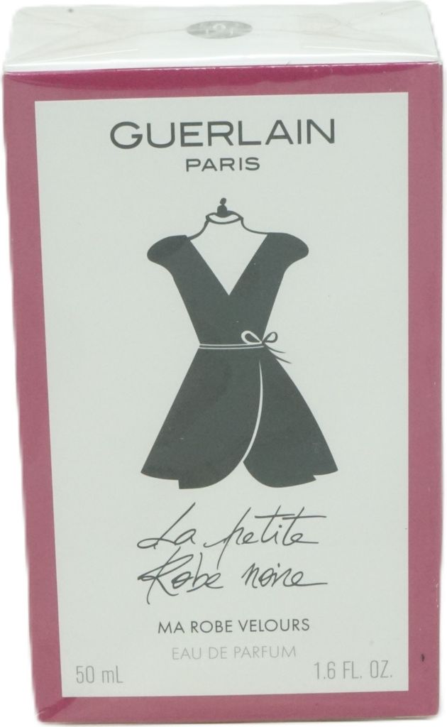 A product box for Guerlain La Petite Robe Noire Velours Eau de Parfum.