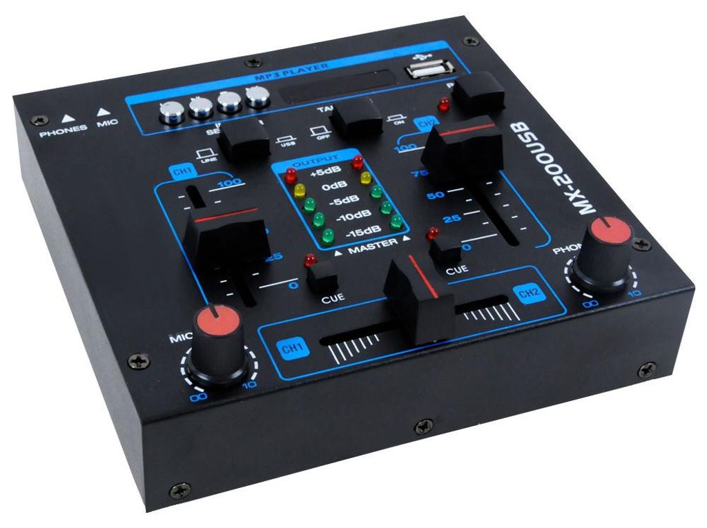 2-Kanal USB Mischpult inklusive Mikrofon Produktbild 