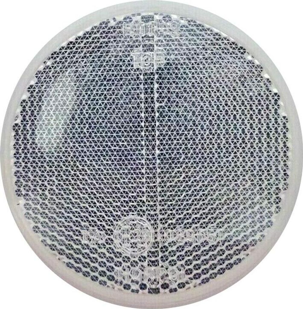 Matel Service Weiss rund Reflektor 78 mm Rückstrahler Katzenauge Selbstklebend Anhänger
