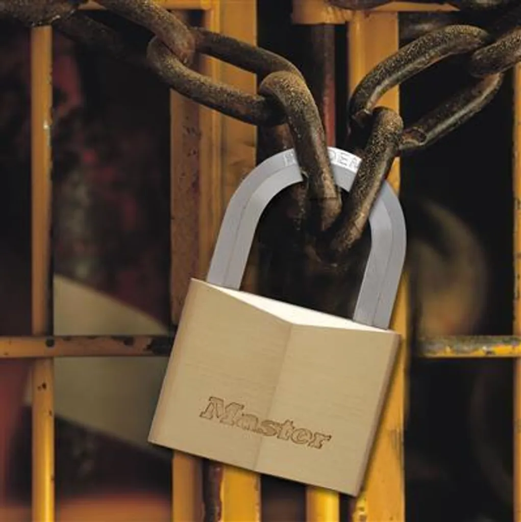 Cadenas Master Lock 50mm en laiton massif avec anse en acier trempé